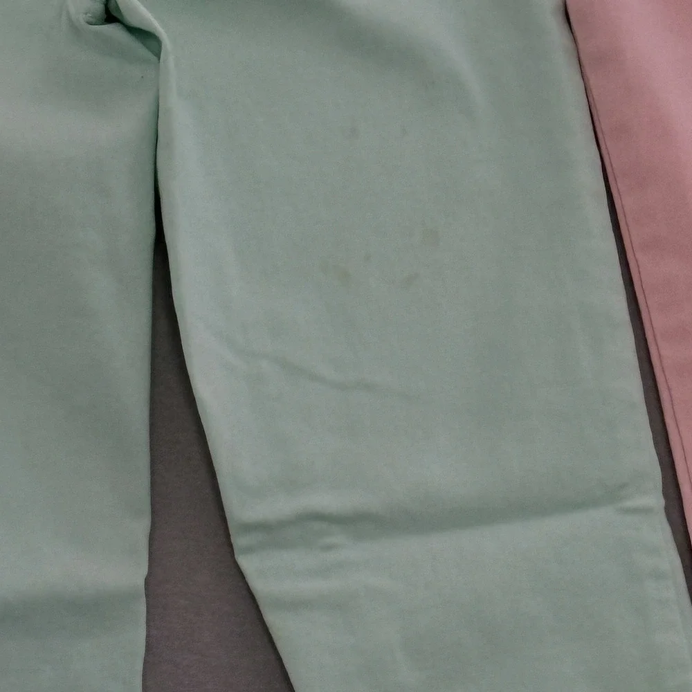 Justice Girls Ankle Jeggings Lot Of 3 MidRise Sz 10 Pull on Pant Denin Pink Mint